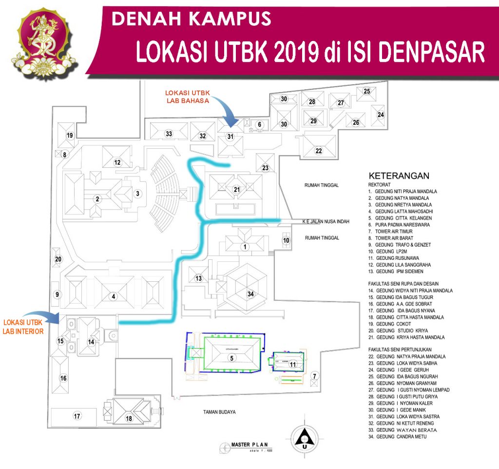Denah Lokasi UTBK 2019 di ISI Denpasar